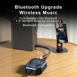 Adattatore audio per auto W24 con doppia porta AUX + RCA e slot per scheda TF, NFC e Bluetooth 5.4.