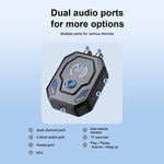 Adattatore audio per auto W24 con doppia porta AUX + RCA e slot per scheda TF, NFC e Bluetooth 5.4.
