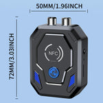 Adattatore audio per auto W24 con doppia porta AUX + RCA e slot per scheda TF, NFC e Bluetooth 5.4.