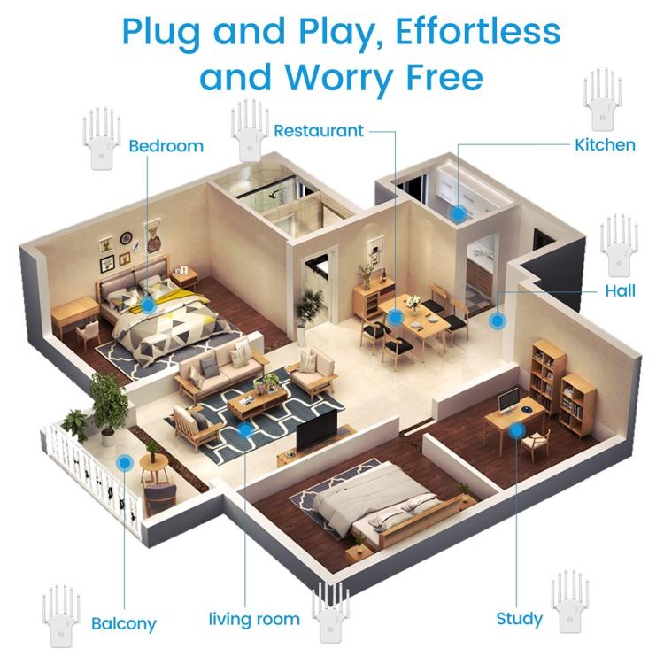 Ripetitore WiFi AC1200 1200 Mbps Dual Band per Casa e Ufficio