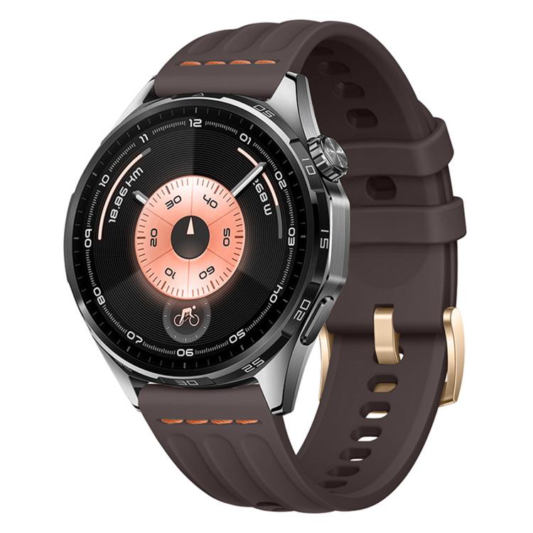 Cinturino per orologio in silicone tinta unita con design a triplo anello a linea singola., 22mm, 18mm