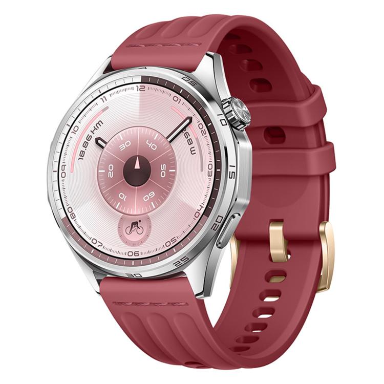 Cinturino per orologio in silicone tinta unita con design a triplo anello a linea singola., 22mm, 18mm