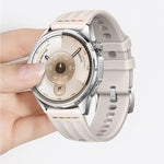 Cinturino per orologio in silicone tinta unita con design a triplo anello a linea singola., 22mm, 18mm