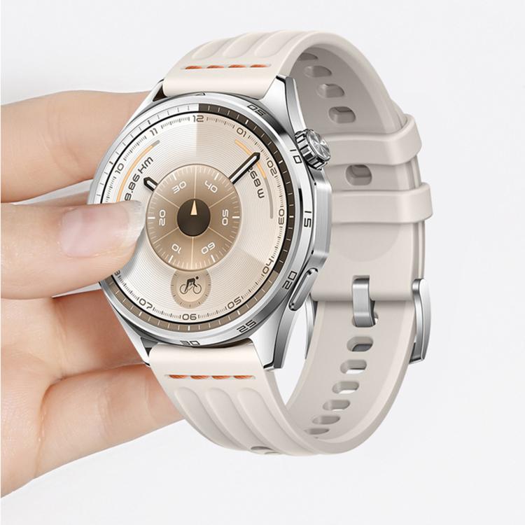Cinturino per orologio in silicone tinta unita con design a triplo anello a linea singola., 22mm, 18mm