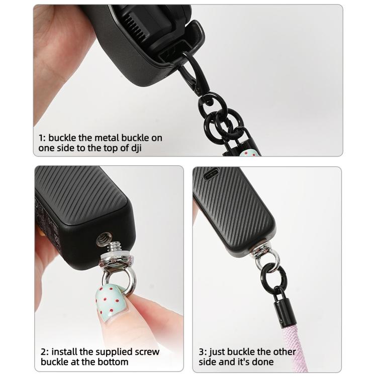 Tracolla anti-smarrimento rimovibile 3 in 1 per fotocamera, For DJI Osmo Pocket 4 / 3