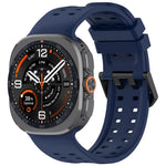 Cinturino per orologio in silicone con fibbia a doppia fila di perni, For Galaxy Watch Ultra 47mm / Ultra 2025