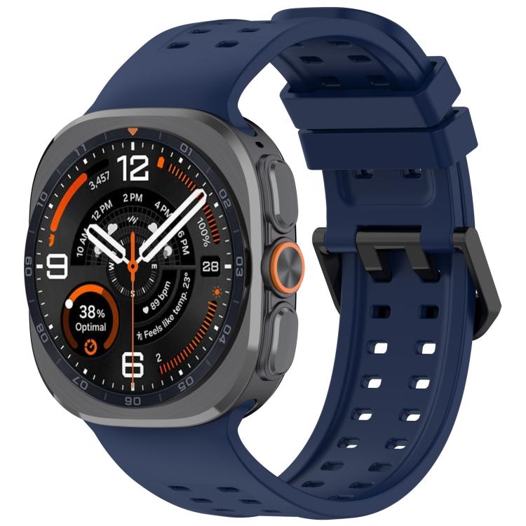 Cinturino per orologio in silicone con fibbia a doppia fila di perni, For Galaxy Watch Ultra 47mm / Ultra 2025