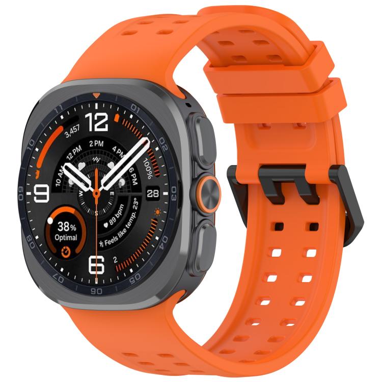 Cinturino per orologio in silicone con fibbia a doppia fila di perni, For Galaxy Watch Ultra 47mm / Ultra 2025