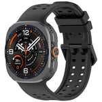 Cinturino per orologio in silicone con fibbia a doppia fila di perni, For Galaxy Watch Ultra 47mm / Ultra 2025