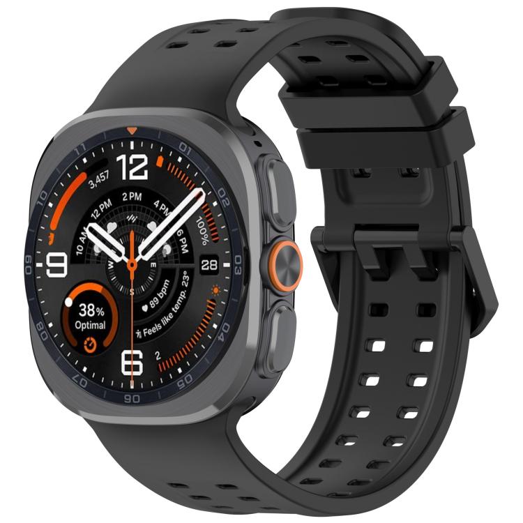 Cinturino per orologio in silicone con fibbia a doppia fila di perni, For Galaxy Watch Ultra 47mm / Ultra 2025