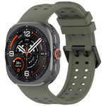 Cinturino per orologio in silicone con fibbia a doppia fila di perni, For Galaxy Watch Ultra 47mm / Ultra 2025