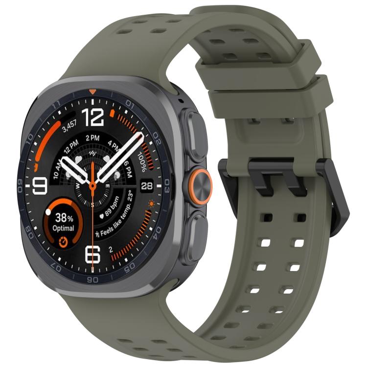 Cinturino per orologio in silicone con fibbia a doppia fila di perni, For Galaxy Watch Ultra 47mm / Ultra 2025
