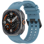Cinturino per orologio in silicone con fibbia a doppia fila di perni, For Galaxy Watch Ultra 47mm / Ultra 2025