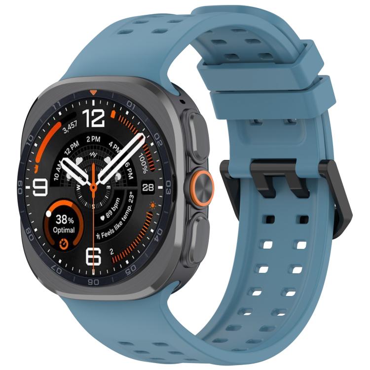 Cinturino per orologio in silicone con fibbia a doppia fila di perni, For Galaxy Watch Ultra 47mm / Ultra 2025