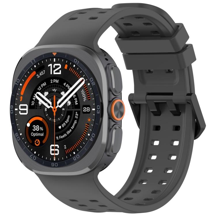 Cinturino per orologio in silicone con fibbia a doppia fila di perni, For Galaxy Watch Ultra 47mm / Ultra 2025