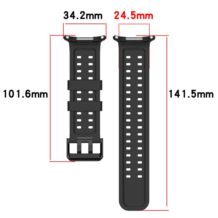 Cinturino per orologio in silicone con fibbia a doppia fila di perni, For Galaxy Watch Ultra 47mm / Ultra 2025