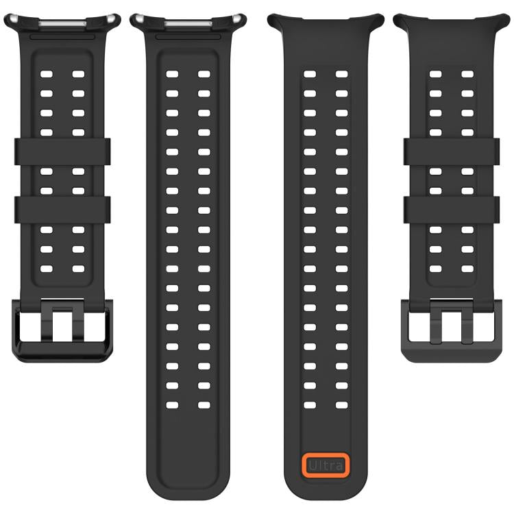 Cinturino per orologio in silicone con fibbia a doppia fila di perni, For Galaxy Watch Ultra 47mm / Ultra 2025