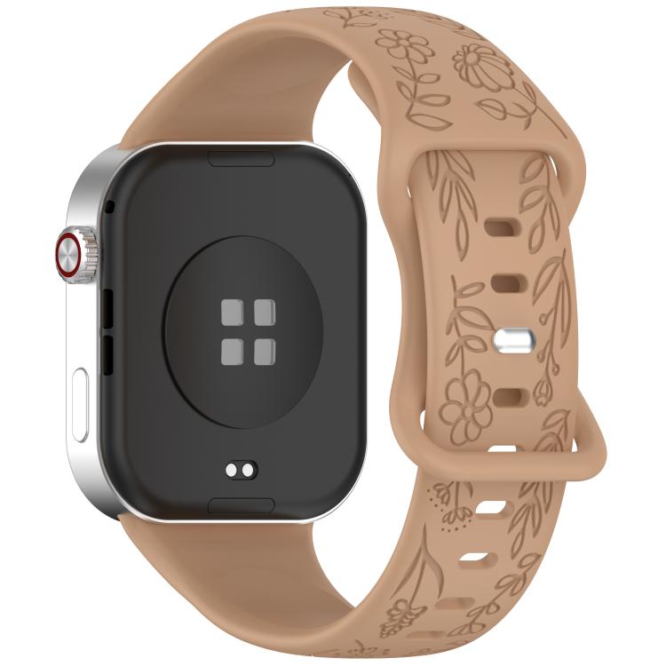 Cinturino per orologio in silicone con fibbia a farfalla e motivo girasole., For Xiaomi Band  10 Pro / Redmi Watch 6 / 5