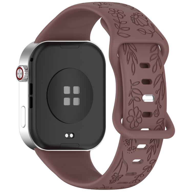 Cinturino per orologio in silicone con fibbia a farfalla e motivo girasole., For Xiaomi Band  10 Pro / Redmi Watch 6 / 5