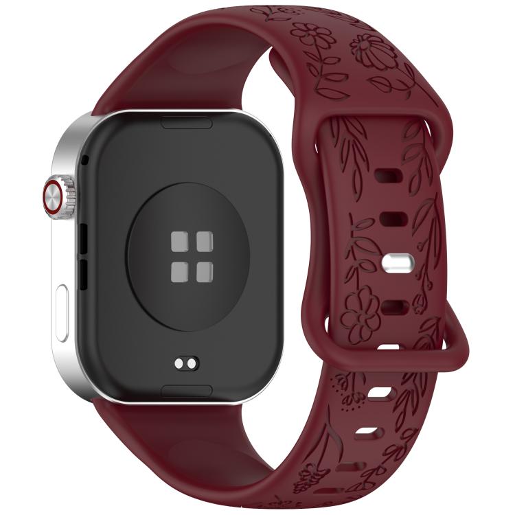 Cinturino per orologio in silicone con fibbia a farfalla e motivo girasole., For Xiaomi Band  10 Pro / Redmi Watch 6 / 5