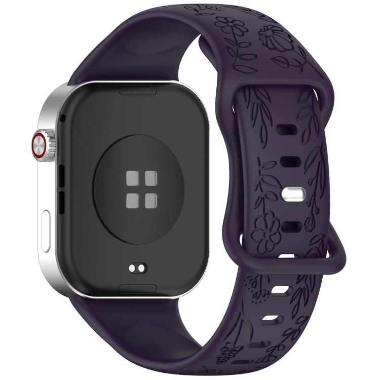 Cinturino per orologio in silicone con fibbia a farfalla e motivo girasole., For Xiaomi Band  10 Pro / Redmi Watch 6 / 5