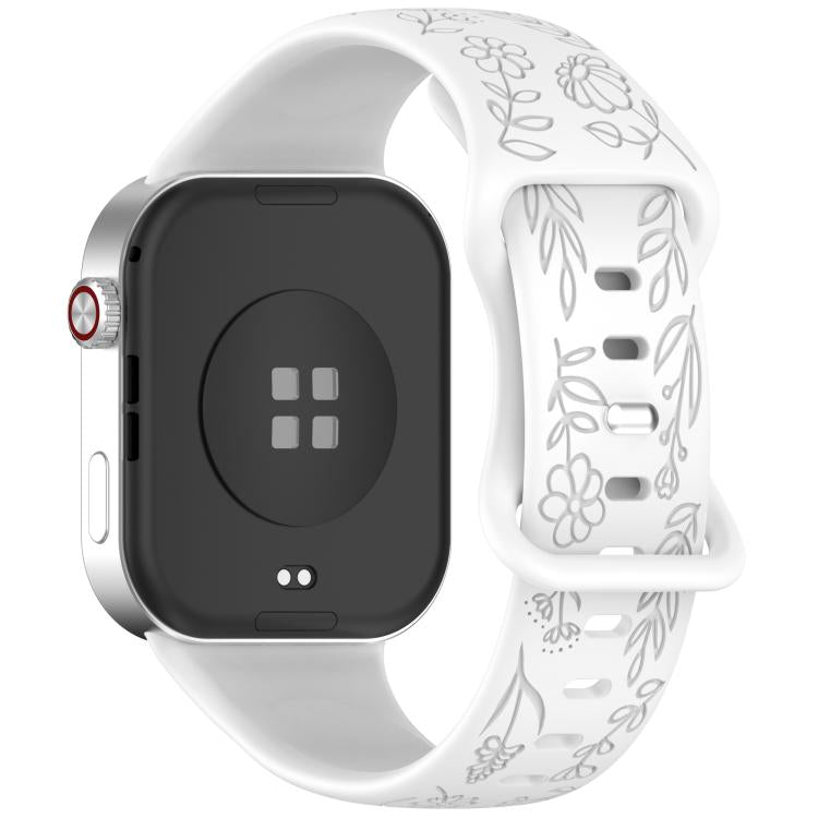 Cinturino per orologio in silicone con fibbia a farfalla e motivo girasole., For Xiaomi Band  10 Pro / Redmi Watch 6 / 5