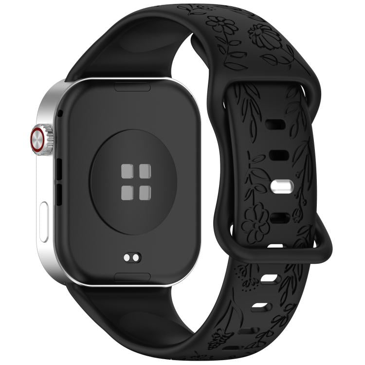 Cinturino per orologio in silicone con fibbia a farfalla e motivo girasole., For Xiaomi Band  10 Pro / Redmi Watch 6 / 5