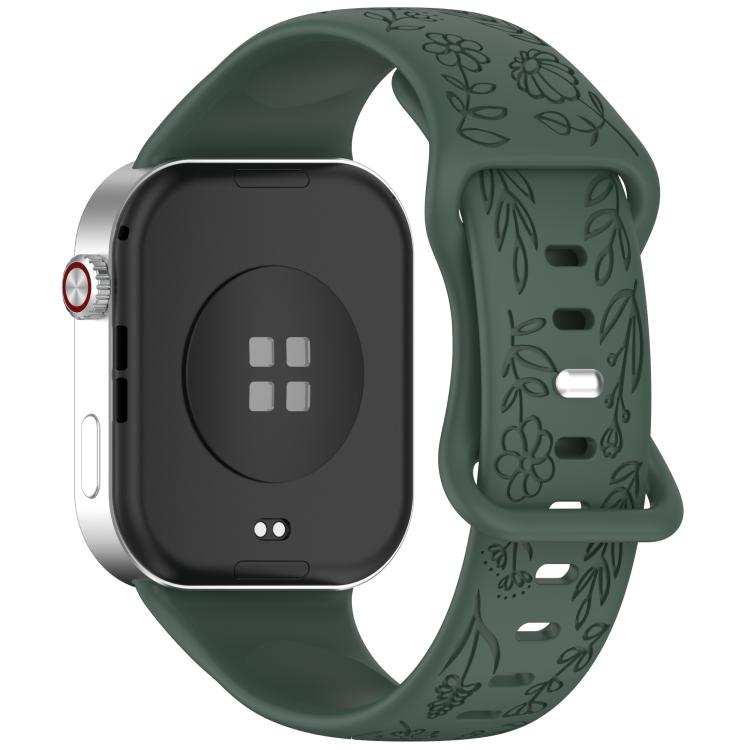 Cinturino per orologio in silicone con fibbia a farfalla e motivo girasole., For Xiaomi Band  10 Pro / Redmi Watch 6 / 5