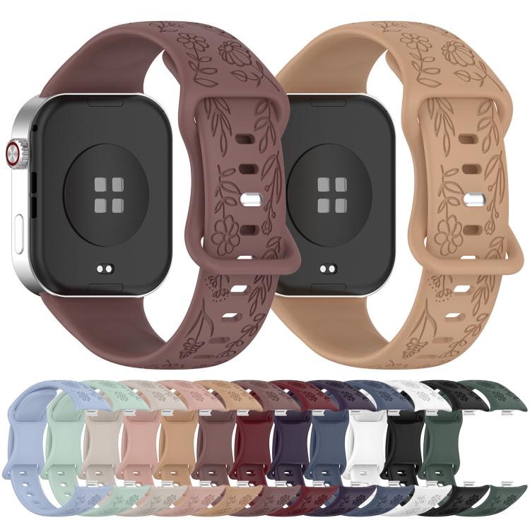 Cinturino per orologio in silicone con fibbia a farfalla e motivo girasole., For Xiaomi Band  10 Pro / Redmi Watch 6 / 5