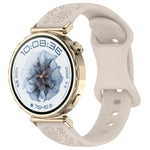 Cinturino per orologio in silicone con fibbia a farfalla e motivo girasole., 18mm