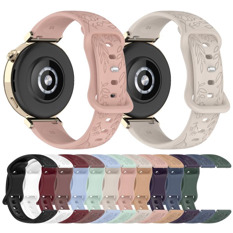Cinturino per orologio in silicone con fibbia a farfalla e motivo girasole., 22mm, 20mm