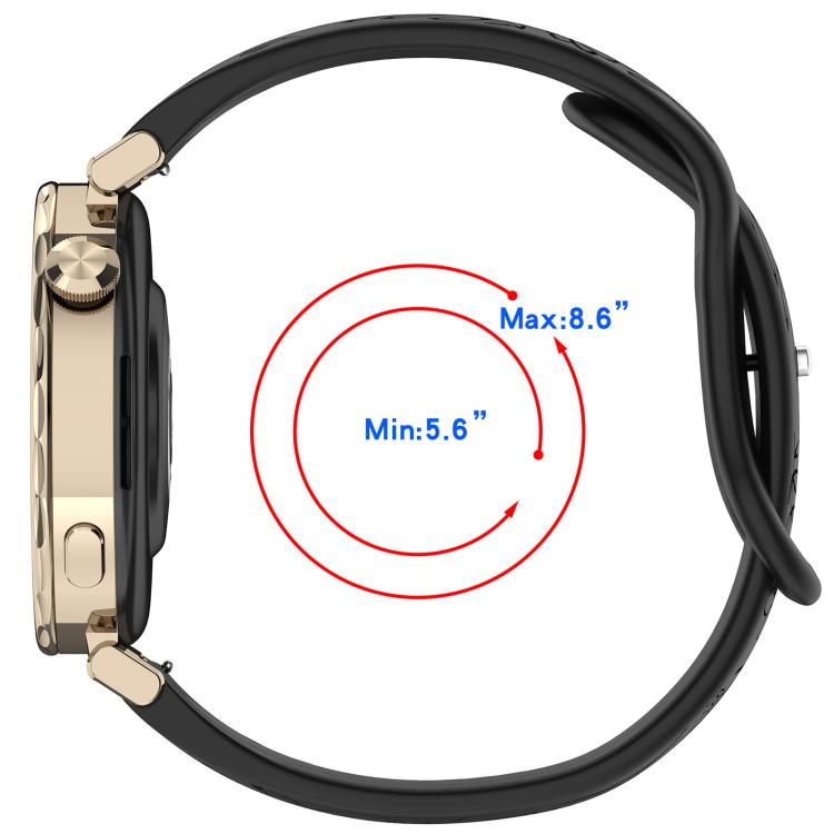 Cinturino per orologio in silicone con fibbia a farfalla e motivo girasole., 18mm