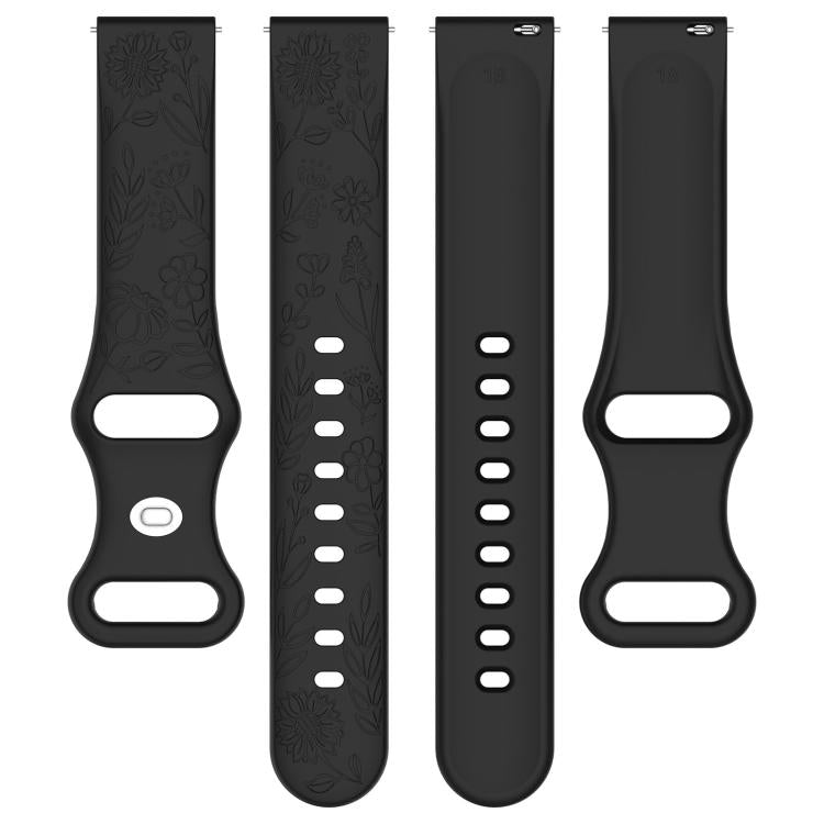 Cinturino per orologio in silicone con fibbia a farfalla e motivo girasole., 22mm, 20mm