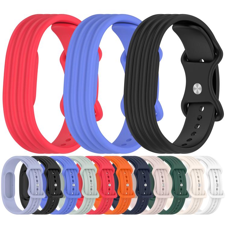 Cinturino per orologio in silicone tinta unita con fibbia a farfalla e texture verticale., For Google Fitbit Air