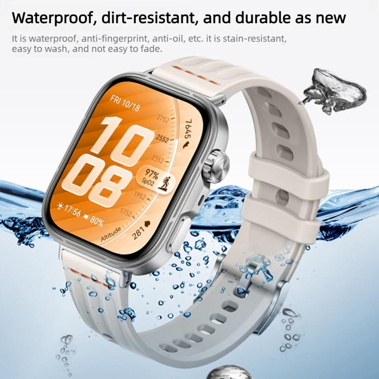 Cinturino per orologio in silicone tinta unita con design a triplo anello a linea singola., For Huawei Watch Fit 5 / Fit 5 Pro / Fit 4