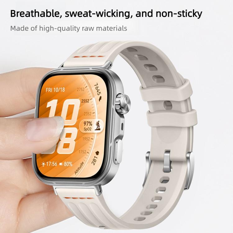 Cinturino per orologio in silicone tinta unita con design a triplo anello a linea singola., For Huawei Watch Fit 5 / Fit 5 Pro / Fit 4