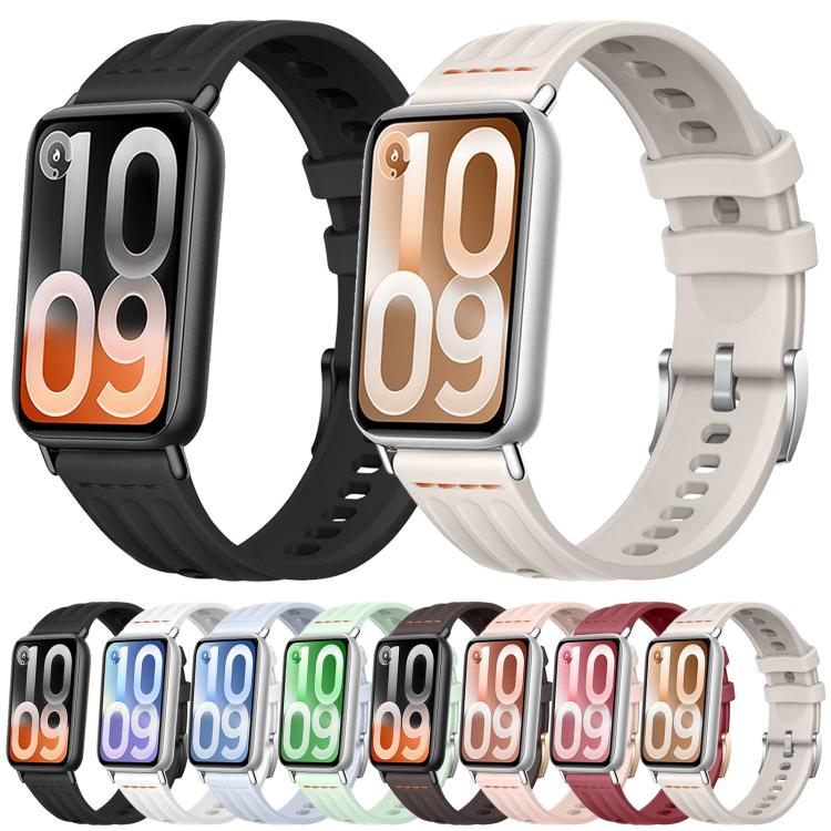 Cinturino per orologio in silicone tinta unita con design a triplo anello a linea singola., For Xiaomi Band 10 Pro / Redmi Watch 6 / 5