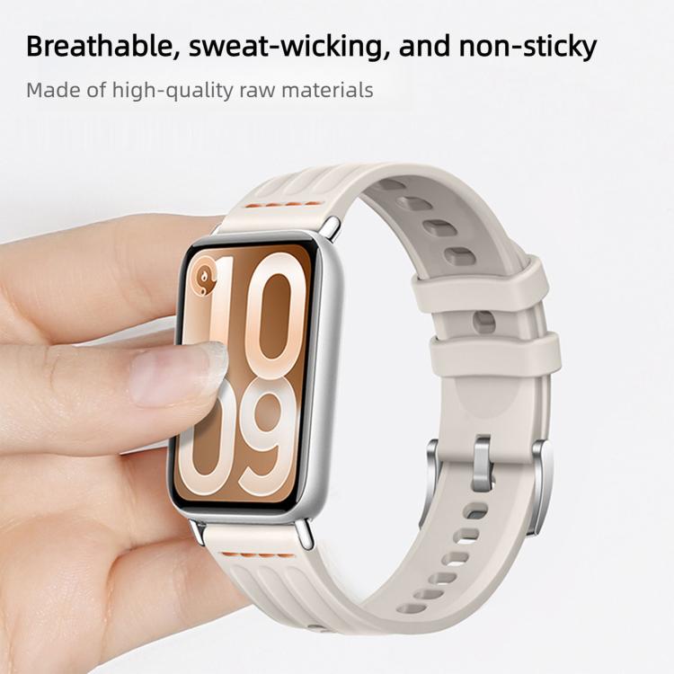 Cinturino per orologio in silicone tinta unita con design a triplo anello a linea singola., For Xiaomi Band 10 Pro / Redmi Watch 6 / 5