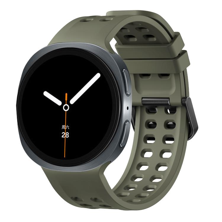 Cinturino per orologio in silicone tinta unita con fibbia a doppia fila di perni., For Galaxy Watch9/8/9 Cassic/8 Cassic