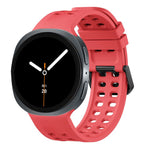 Cinturino per orologio in silicone tinta unita con fibbia a doppia fila di perni., For Galaxy Watch9/8/9 Cassic/8 Cassic