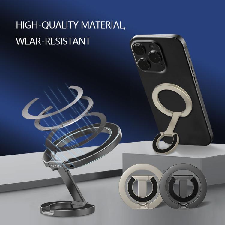 Supporto magnetico per telefono LeReach StarRing Dual Ring, stabile e multifunzionale, con rotazione a 360 gradi.
