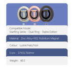 Supporto magnetico per telefono LeReach StarRing Dual Ring, stabile e multifunzionale, con rotazione a 360 gradi.