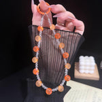 Catena di perline di cristallo fine a gradiente solido, Pink, Colorful, Purple, Orange