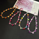 Catena di perline di cristallo fine a gradiente solido, Pink, Colorful, Purple, Orange