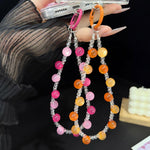 Catena di perline di cristallo fine a gradiente solido, Pink, Colorful, Purple, Orange