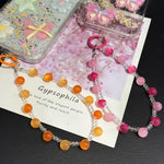 Catena di perline di cristallo fine a gradiente solido, Pink, Colorful, Purple, Orange