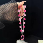 Catena di perline di cristallo fine a gradiente solido, Pink, Colorful, Purple, Orange