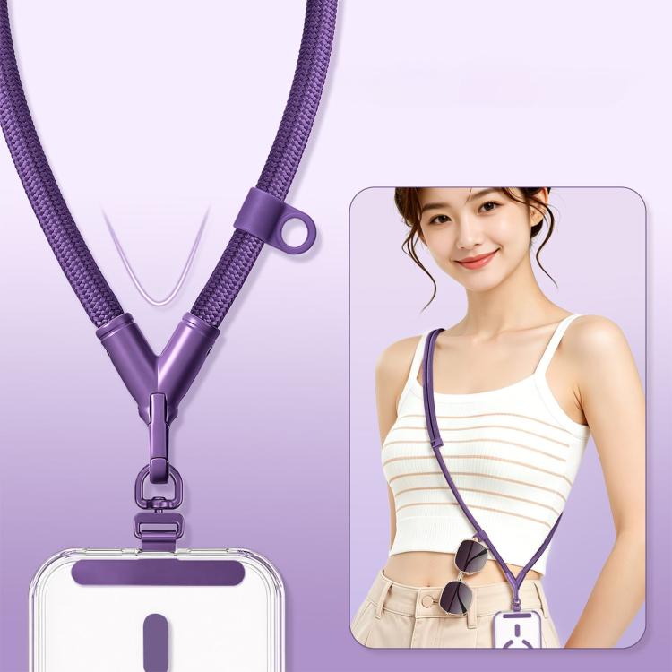 Cordino regolabile antifurto e anti-smarrimento per cellulare con scollo a V e passante in silicone., Minimalist Version, Ring Version