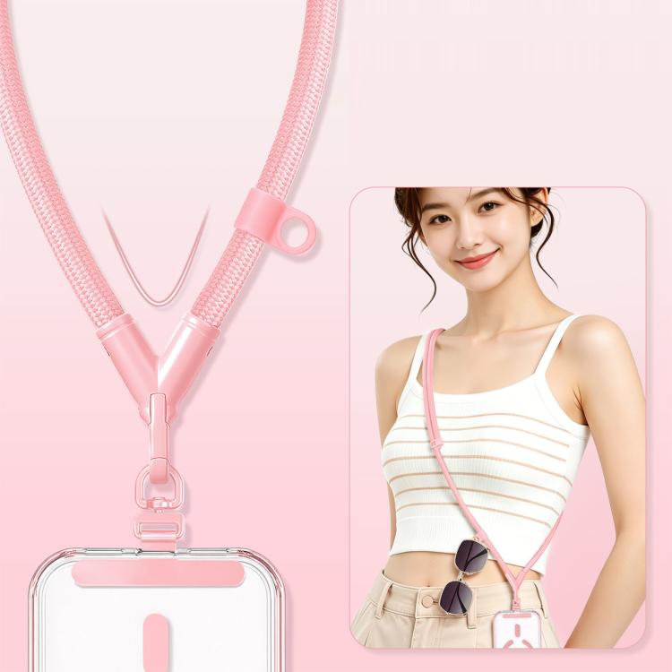 Cordino regolabile antifurto e anti-smarrimento per cellulare con scollo a V e passante in silicone., Minimalist Version, Ring Version