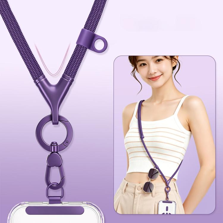 Cordino regolabile antifurto e anti-smarrimento per cellulare con scollo a V e passante in silicone., Minimalist Version, Ring Version
